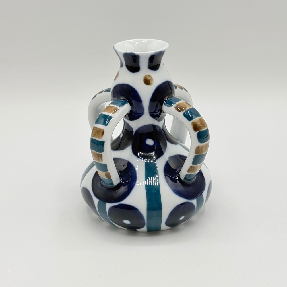 Vintage Sargadelos Spanish Porcelain Abstract Vase 4 Inch Spain